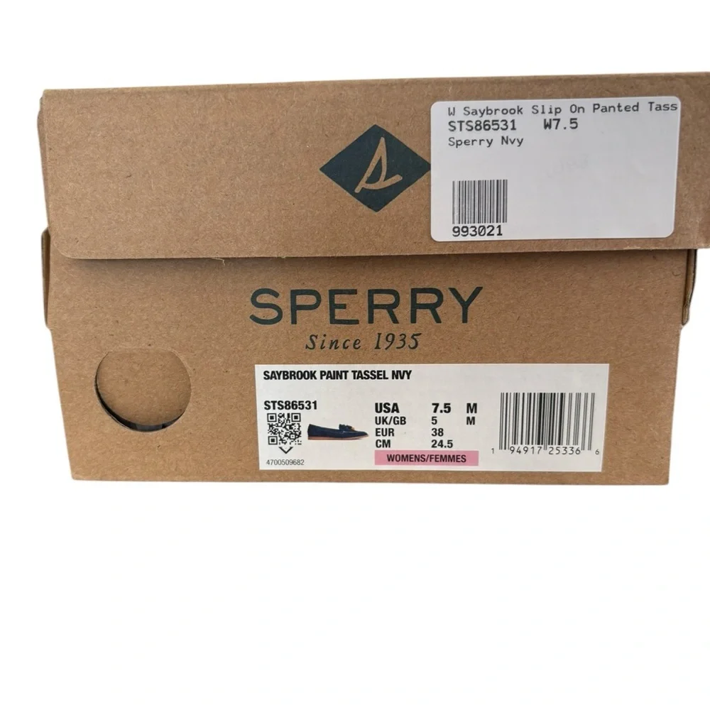 SPERRY NWT Saybrook Painted Tassel Leather Loafer in Navy Sz 7 & 7.5